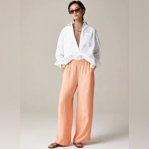 NWT J. Crew Stratus Wide Leg Satin Pants - Blushed Peach Sz Small